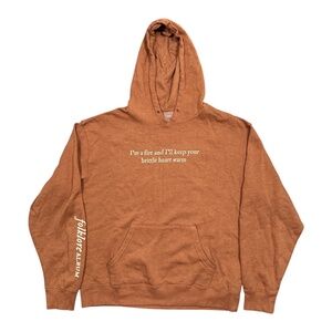 Taylor Swift Folklore Peace I'm a Fire Brown Oversized Fleece Hoodie Unisex S/M